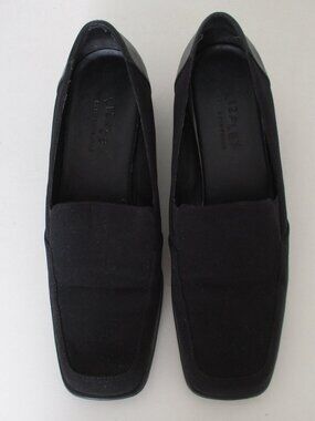 Liz Claiborne LIZFLEX "Emily" Womens Black Leather & Nylon 1.25" Heel Loafer-10M